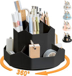 Pencil Pen Holder for Desk, 9 Slots 360 Degree Rotating Desk Organizers by Cayxenful