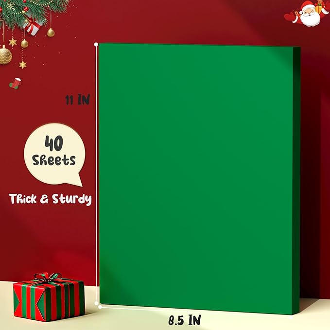 Green Cardstock 8.5 x 11, 40 Sheets Card Stock Paper - Image 2