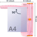 Straight Paper Cutter For crafting – Pink 12 Inch Paper Trimmer With Security Safeguard and Side Ruler, Perfect for Cardstock, Coupon,Photos and Crafting Paper.