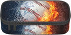 HKHEHOP Baseball Ball Pencil Case Big Capacity Storage Pencil Pouch Stationery - Image 2