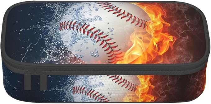 HKHEHOP Baseball Ball Pencil Case Big Capacity Storage Pencil Pouch Stationery - Image 2