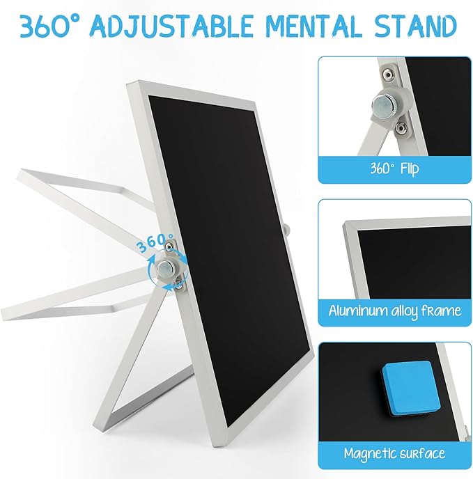 Small Magnetic Chalk Board 10"X10", Desktop Standing/Wall Hanging Chalkboard - Image 6