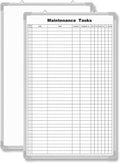 Lined Whiteboard Blank Grid Aluminum Frame Dry Erase Board Reusable Wall