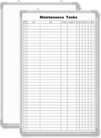 Lined Whiteboard Blank Grid Aluminum Frame Dry Erase Board Reusable Wall