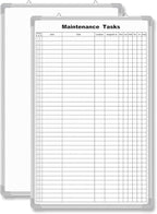 Lined Whiteboard Blank Grid Aluminum Frame Dry Erase Board Reusable Wall by Unknown