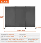 VEVOR Room Dividers, 3 Panel Room Divider, Folding Privacy Screen and Portable - Image 7