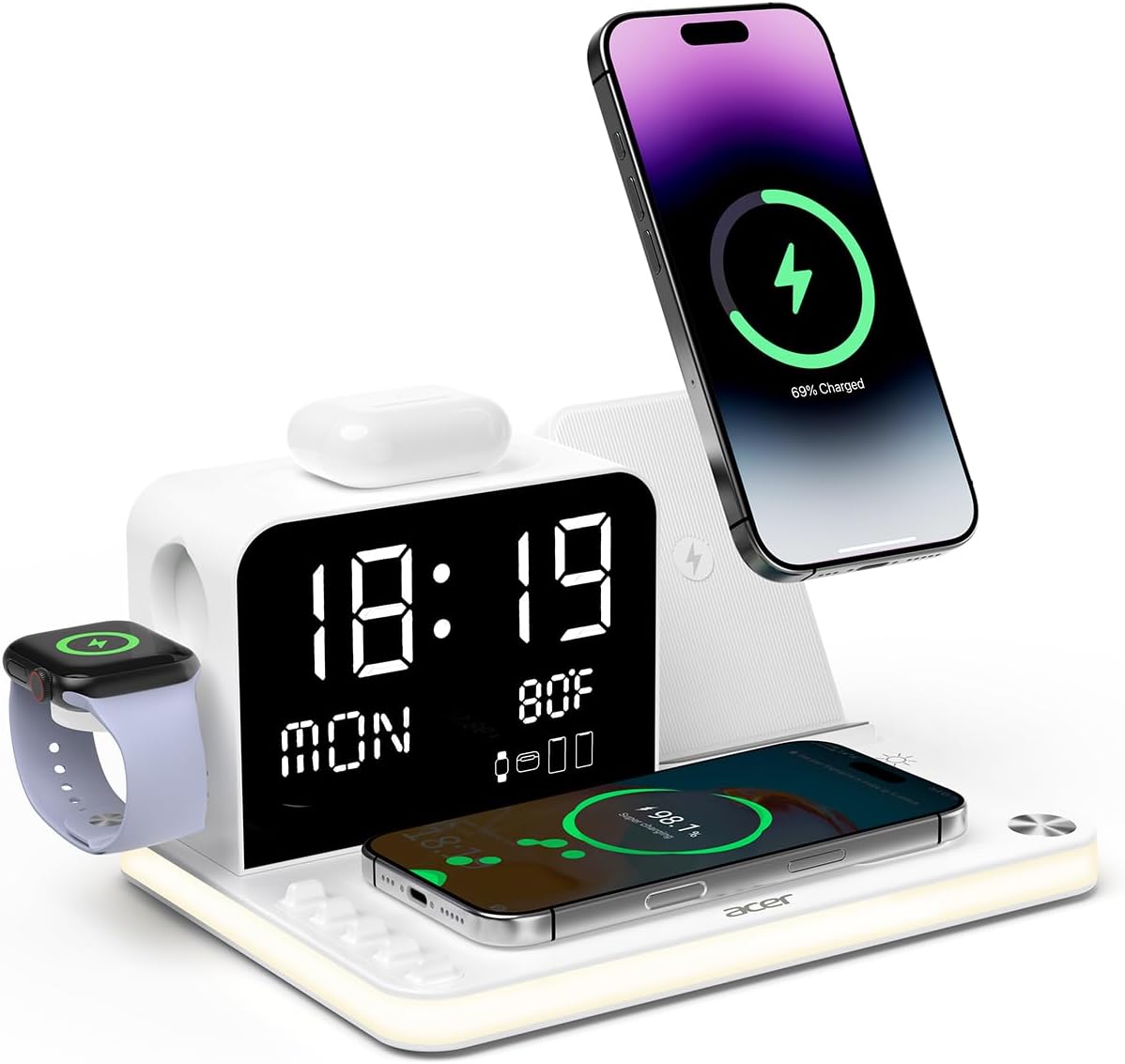 Acer 7-in-1 Wireless Charging Station - 30W Fast Wireless Charger