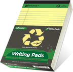 KAISA Yellow Legal Pads 12Pads Writing Pads Recycled Paper 5"x8" Norrow Ruled by KAISA
