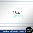 Woodlake Legal Pads 8.5 x 11, 6 Pack, Wide Ruled, Premium White Paper Pad - Image 6