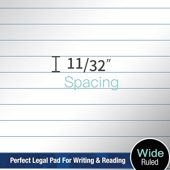 Woodlake Legal Pads 8.5 "x 14" – 6‑Pack, Wide Ruled, Premium White Paper Pad No - Image 6