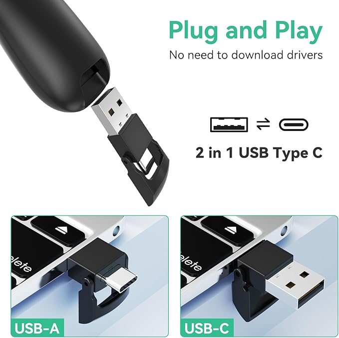 Clicker PowerPoint Presentation Wireless Presenter Remote, USB C A Project - Image 4