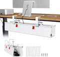 Univivi No Drill Under Desk Cable Management Tray, Clamp/Screw Mount Desk Cable