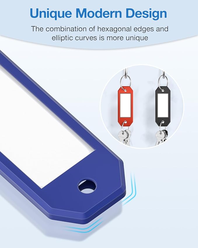 ttstar 40 Pack Key Tags Identifiers – Hexagon Design Key Rings - Image 2