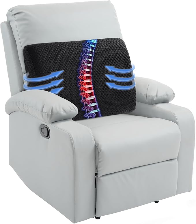 HOMBYS Lumbar Support Pillow for Recliner Chair, Memory Foam Back Support by HOMBYS