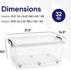 Superio Storage Bins with Lids, Stackable Totes, BPA Free, Odor Free, Organizer - Image 2
