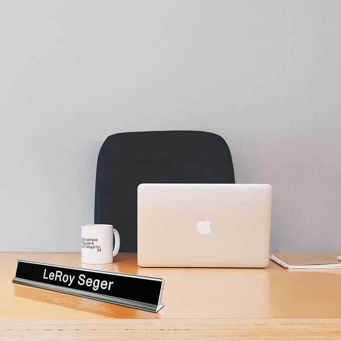 Personalized Name Plate With Wall Or Desk Holder Customized Engraving Sign 1x8 - Image 4