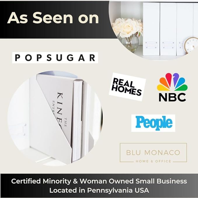BLU MONACO Set of 6 Foldable White Magazine File Holders | Vertical Desk File - Image 3