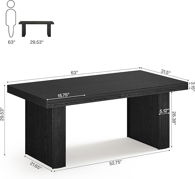 Tribesigns 63" Executive Desk, Large Office Computer Desk - Image 2