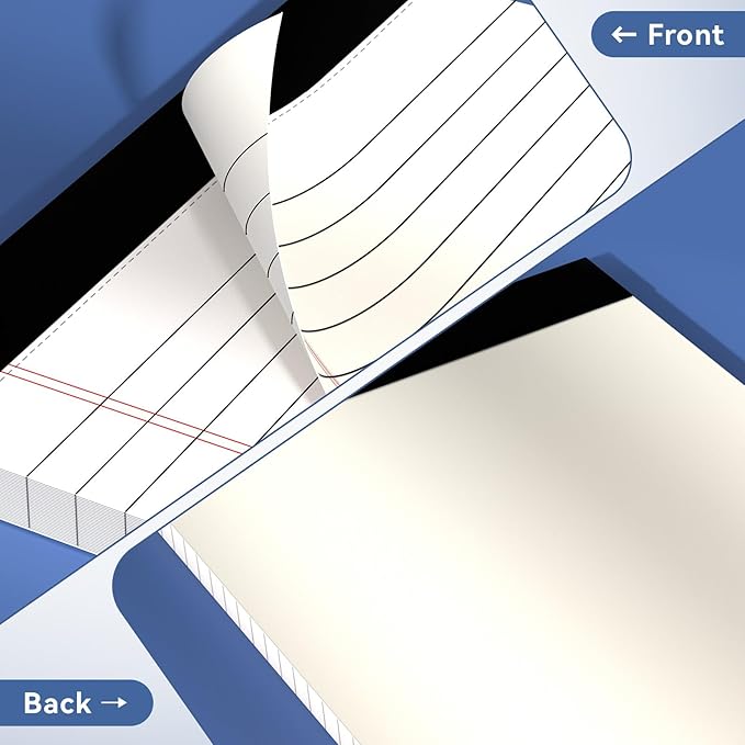 Nichela 5" x 8" Note Pads 12 Pack of Legal Pads 30 Sheets Notepad College Ruled - Image 6