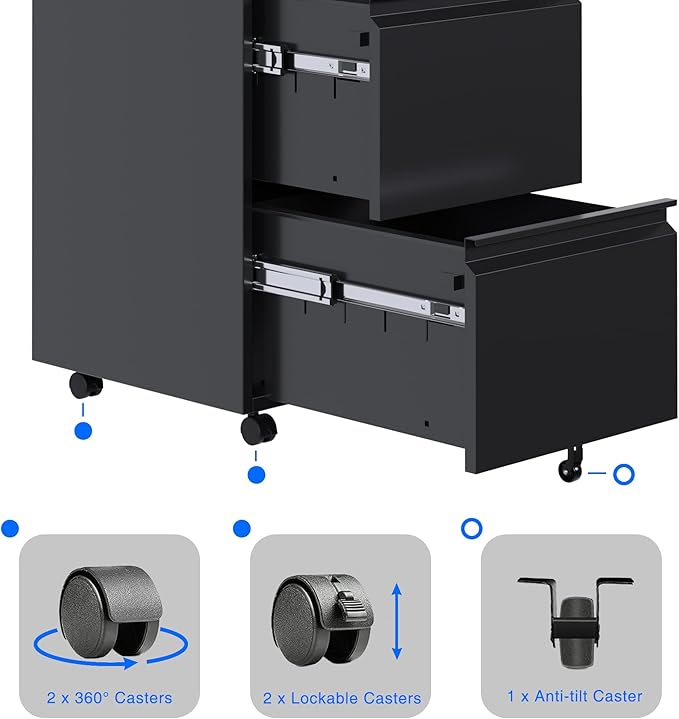 METAN 2 Drawer File Cabinet - Image 7