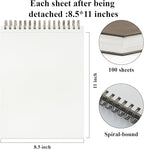 Fuxi Sketchbook 8.5x11, 100 Sheets Hard Cover Sketch Book 8.5" x 11", 68 - Image 2