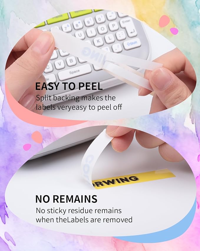 P Touch Label Maker Tape 12mm 0.47 Inch Laminated White/Black/Red/Blue/Yellow - Image 5