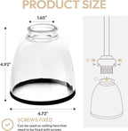 Eidonta 4 Pack Clear Glass Shade Replacements, Bell Shaped Glass Shade Covers - Image 2
