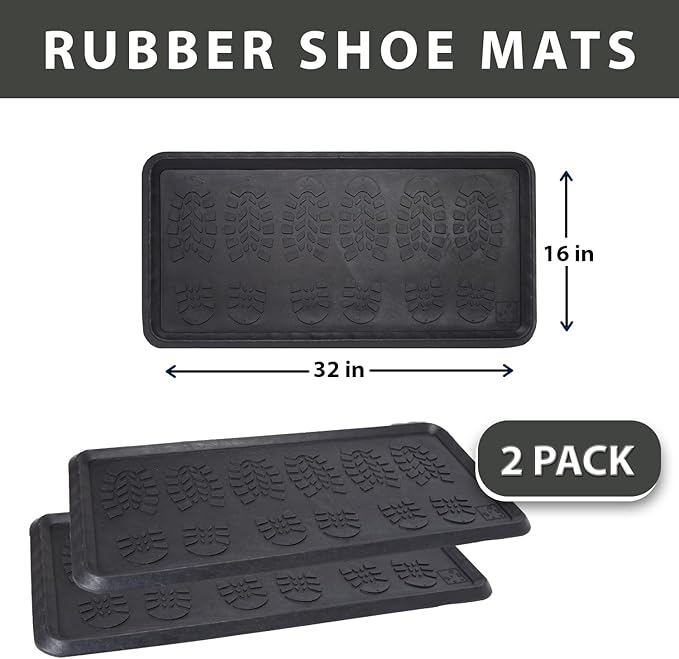 Envelor Rubber Boot Tray for Entryway Indoor Shoe Trays for Mudroom Wet Shoe - Image 3