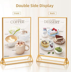 PPH-Sisy Acrylic Sign Holder 8.5X11 Gold Picture Frame Double Sided Acrylic - Image 4
