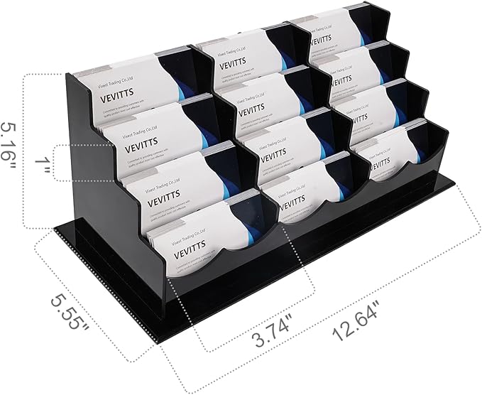 Vevitts Business Card Holder, Acrylic Business Card Display, Home & Office - Image 2