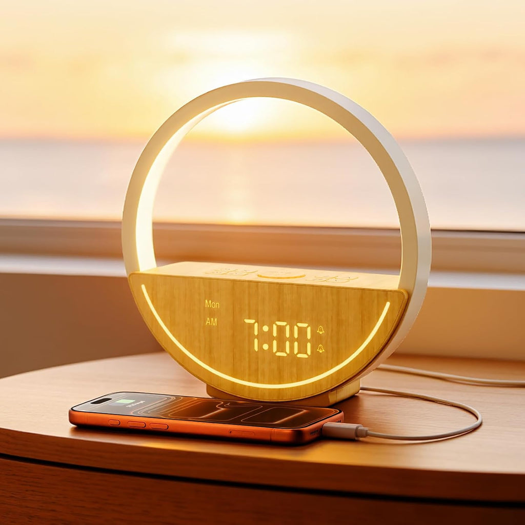 vivilumens alarm clock with sound machine & sunrise, main product view
