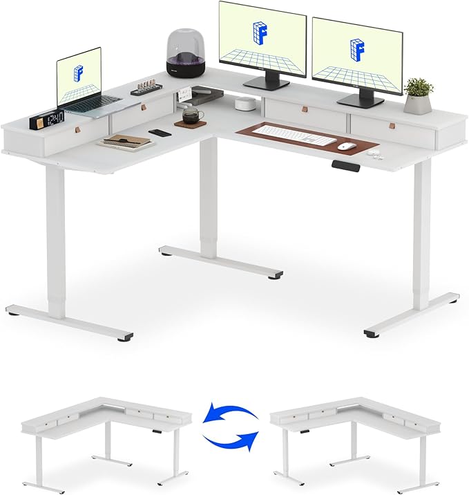 FLEXISPOT 63" L Shaped Standing Desk by FlexiSpot