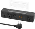 Under Desk Power Strip with 3M Adhesive, Removable Under Desktop Mount Plug by HHSOET