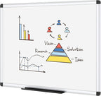 VIZ-PRO Dry Erase Board/Whiteboard, 36 X 24 Inches, Wall Mounted Board by VIZ-PRO