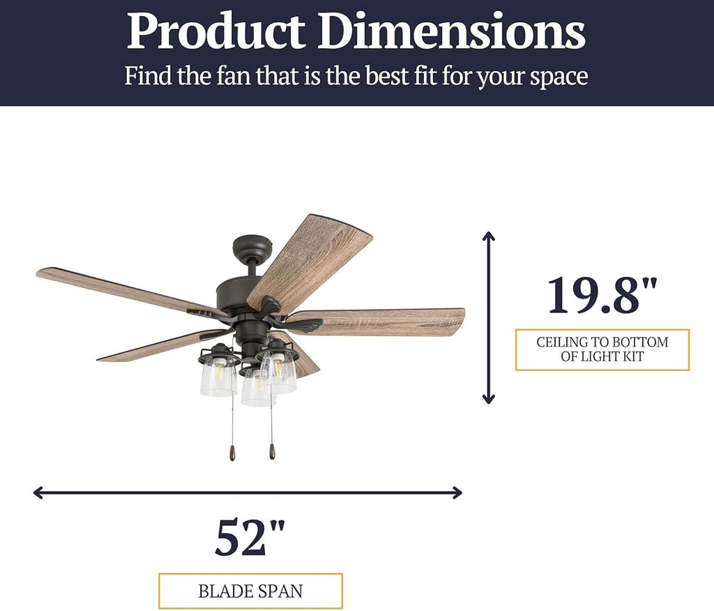 prominence home river run 52" farmhouse led ceiling shown in use