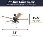 prominence home river run 52" farmhouse led ceiling shown in use