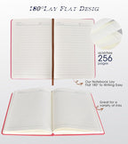 Biuwory Lined Journal Notebook for Women Men, 256 Pages A5 Hardcover Leather - Image 5
