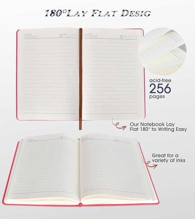 Biuwory Lined Journal Notebook for Women Men, 256 Pages A5 Hardcover Leather - Image 5