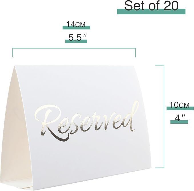20 Pack Modern White Reserved Table Sign - Image 3