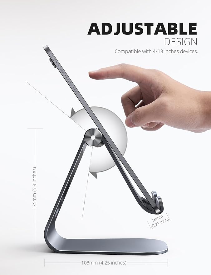 Lamicall Tablet Stand Adjustable, Tablet Stand : Desktop Stand Holder Dock - Image 5