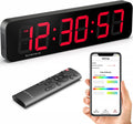15.2" large digital wall clock with seconds, gym, main product view