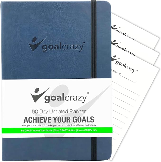 Undated Daily Planner to Achieve Your Goals 2025-2026 by GoalCrazy