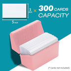 H4D Index Card Holder 3x5, Index Card Box Organizer Case, 3x5 Flash Note Card - Image 3