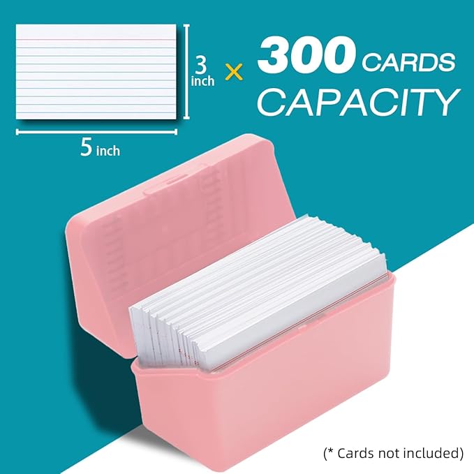 H4D Index Card Holder 3x5, Index Card Box Organizer Case, 3x5 Flash Note Card - Image 3