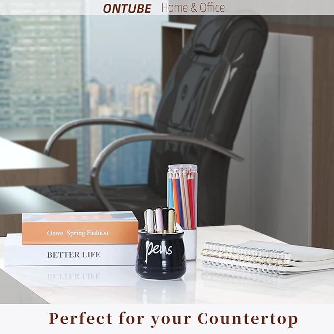 ONTUBE Porcelain Pens Holder Stand, Ceramic Pencils Holder - Image 8