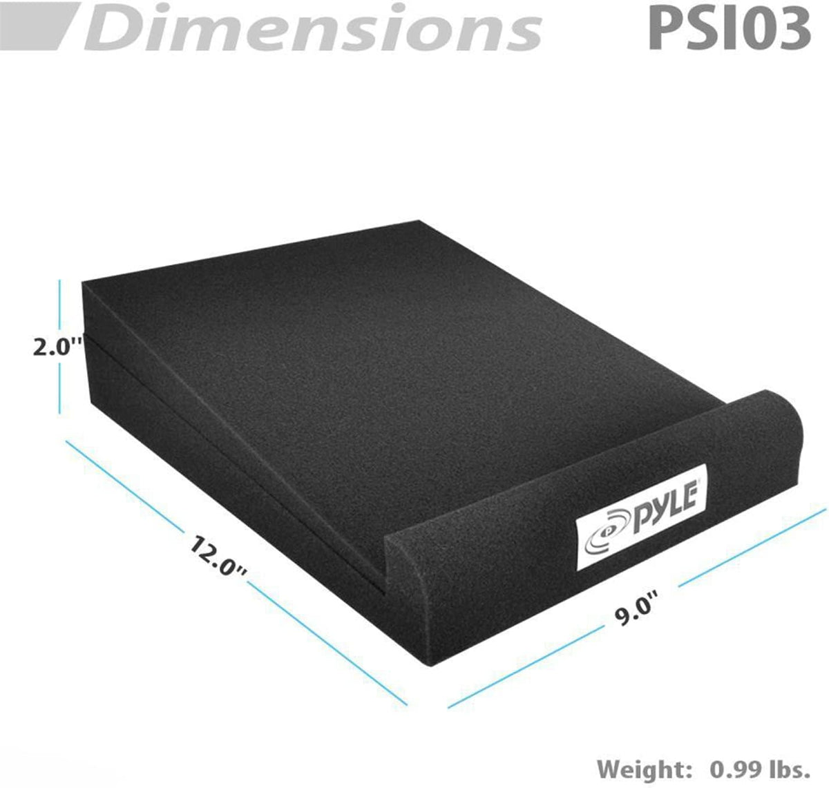 Pyle Sound Dampening Speaker Riser Foam - Audio Acoustic Noise Isolation Plat...