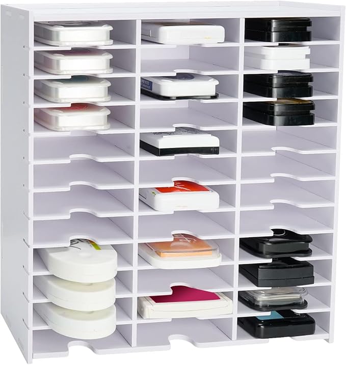 Krafetto 36 Grids Ink Pad Storage Rack, Wall-mountable Stamp Pad Organizer by Krafetto