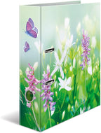 Herma Folder A4 Green Meadow Set, 10 Pieces, 7 cm Wide, Children's Ring Binder with Plant Motif, Colourful Lever Arch File with Inner Print for Boys and Girls