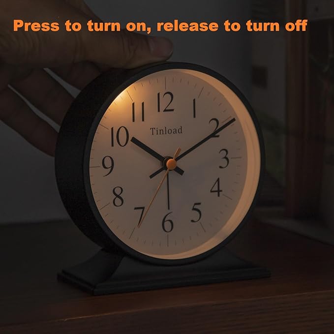 4.5"Retro Analog Alarm Clock, Vintage decor, Super Silent Non Ticking Small - Image 5