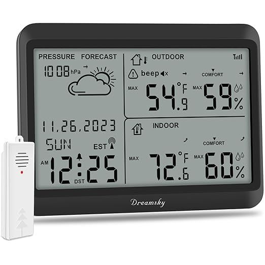 DreamSky Weather Station Indoor Outdoor Thermometer Wireless by DreamSky